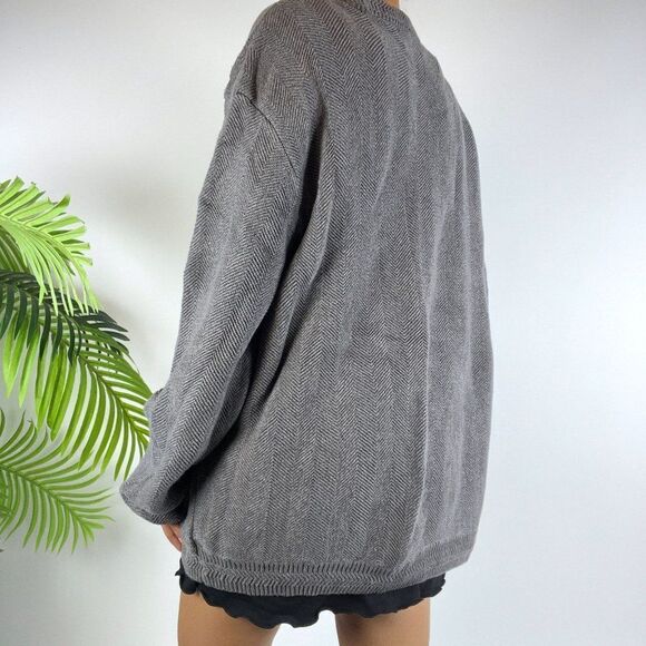 Vintage 90s Grunge Gray Indie Streetwear Oversized Winter Sweater / Sz: XXL - Picture 2 of 5
